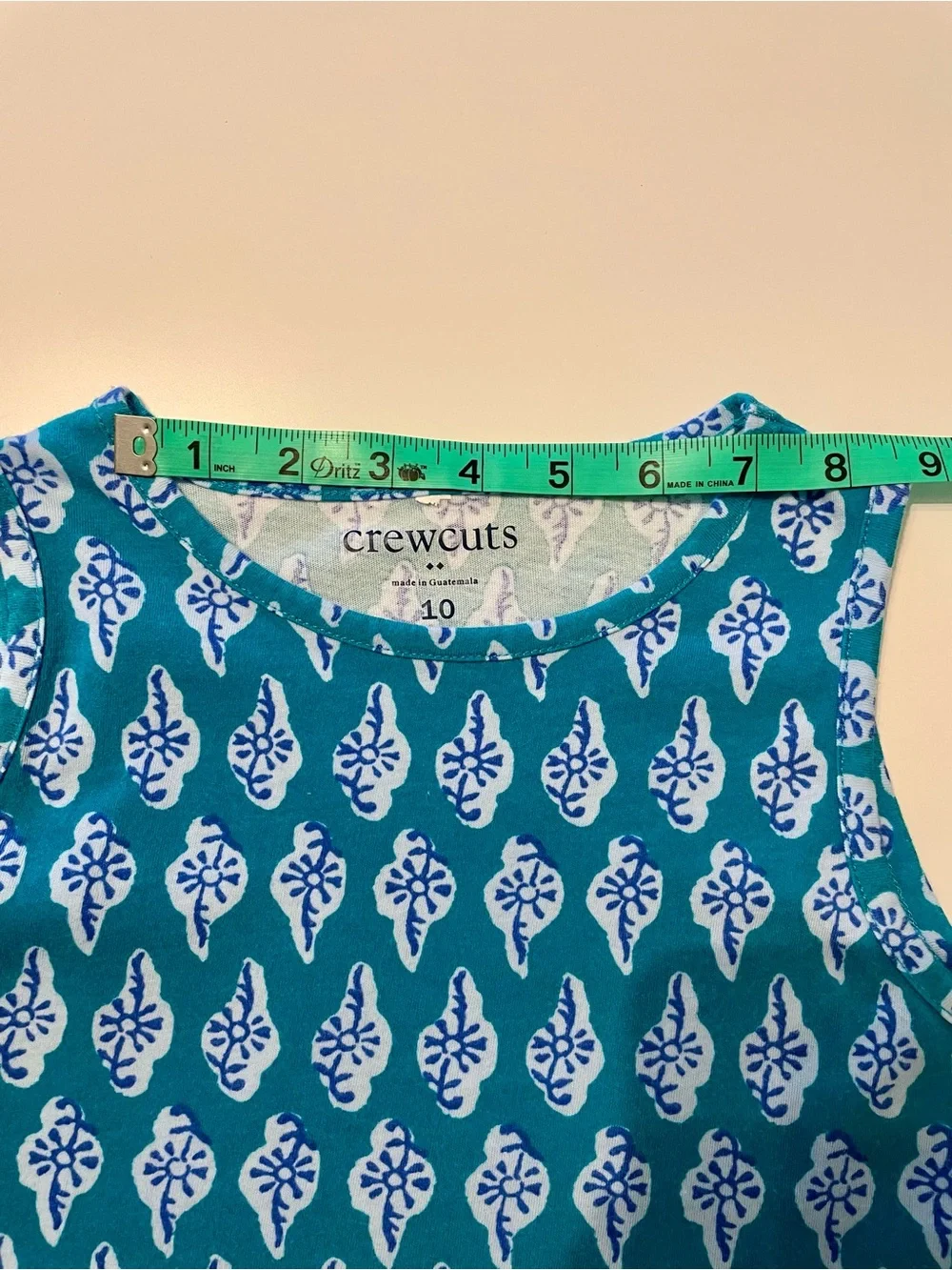 Crewcuts Teal Sleeveless Printed Flared Dress